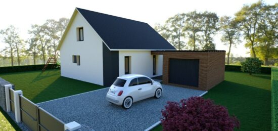 Plan de maison Surface terrain 94 m2 - 2 pièces - 2  chambres -  avec garage 