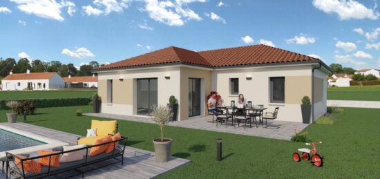 Plan de maison Surface terrain 80 m2 - 3 pièces - 3  chambres -  avec garage 