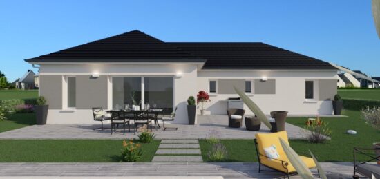 Plan de maison Surface terrain 115 m2 - 4 pièces - 4  chambres -  avec garage 